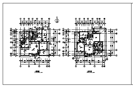 某二层浙西郊区别墅建筑施工cad图，共九张