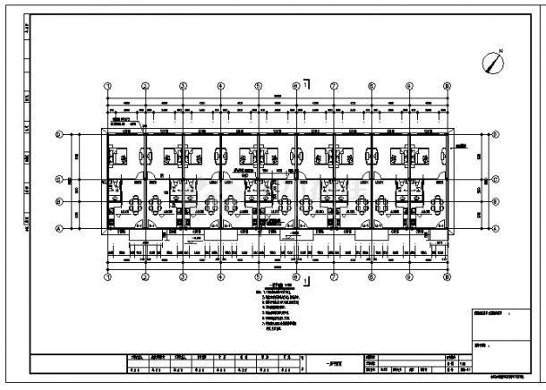 409平方米单层砖混结构职工安置房建筑施工cad图，共四张-图二