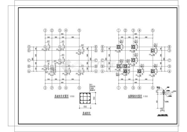 [北京]二层轻钢框架结构别墅结构施工图（CAD、21张）-图一