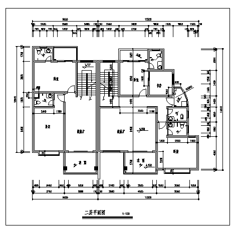 某四层住宅楼建筑施工cad图，共八张-图二