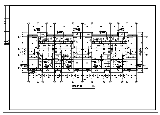 六层带夹层住宅建筑施工cad图(含平立剖图，共五张)_图1