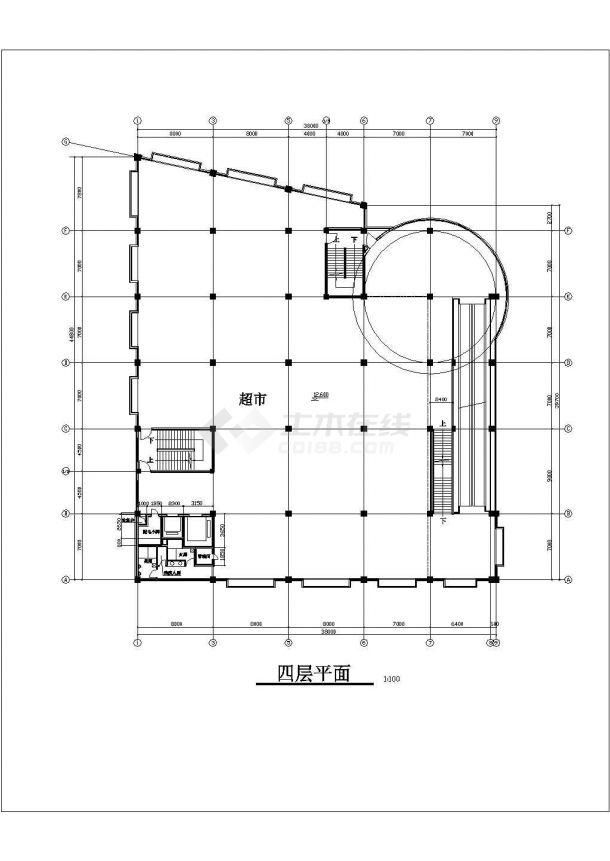 岳堤五层超市建筑方案图纸（知名设计院设计）-图一