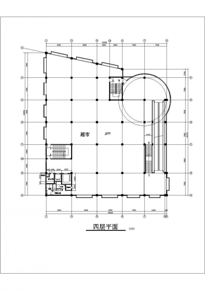 岳堤五层超市建筑方案图纸（知名设计院设计）_图1