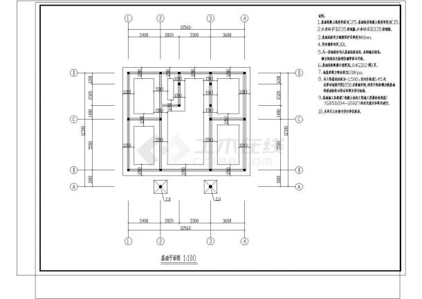 三层砌体结构别墅结构施工图-图二