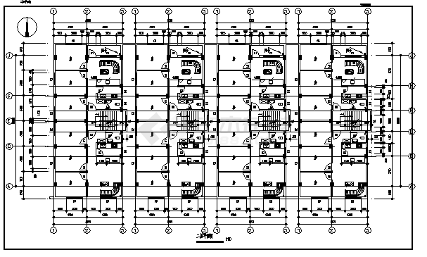 六层住宅楼建筑施工cad图(含平面图，共十二张)-图一