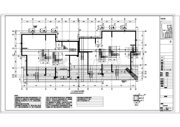 [河南]某地四层砖混结构别墅结构施工图（含配筋图，施工设计说明）-图一