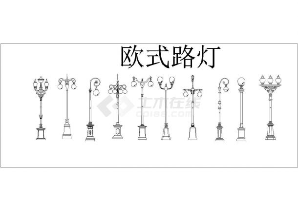 建筑装修常用欧式风格cad图例素材图库（标注详细，种类齐全）-图一