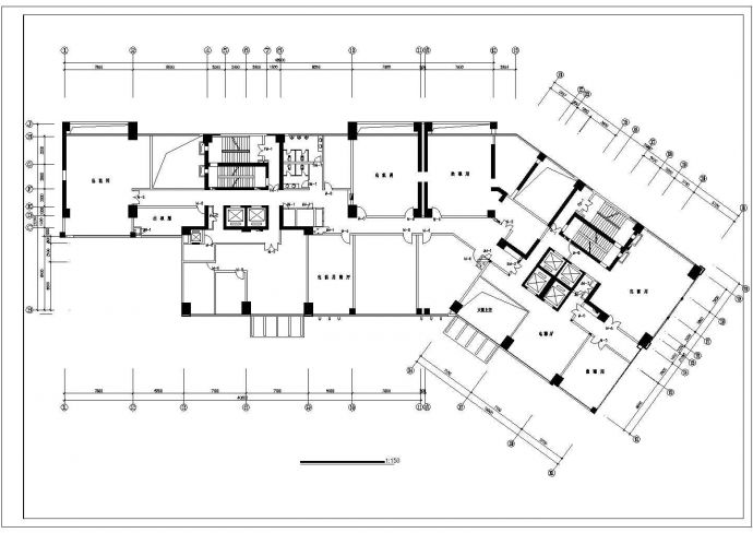 某公司综合楼室内装饰设计cad平面施工图（甲级院设计）_图1
