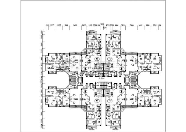 万州某临街高层住宅小区建筑方案设计cad图-图二