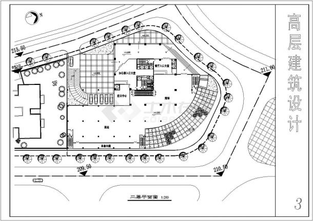 某城市高层小区住宅楼及规划建筑设计全套CAD图（含平立剖、总平面图）-图二