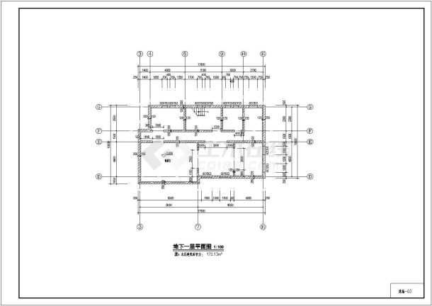[河北]两层砌体结构别墅结构施工图（含建筑图）,含建筑设计说明，结构设计说明-图一