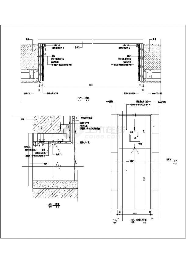 某电梯门CAD施工设计完整详图-图一
