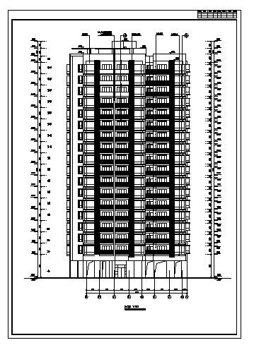 十八层住宅楼建筑施工cad图，共十张-图一