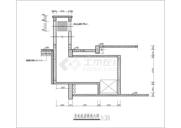 某发电机房排热CAD完整设计大样-图一