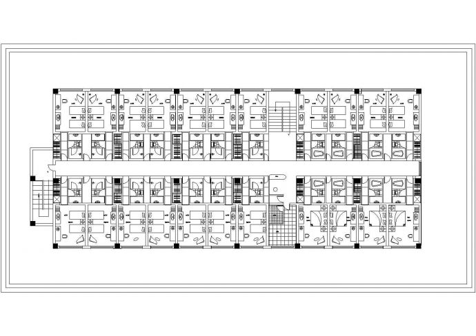 某五星级酒店客房CAD设计施工平面图_图1