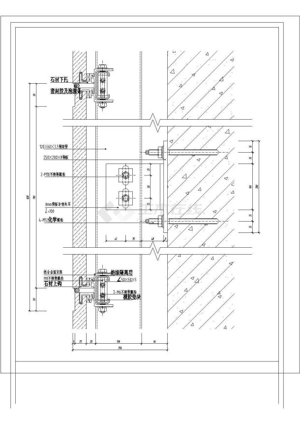 某石材柱CAD详细构造完整设计节点图-图一