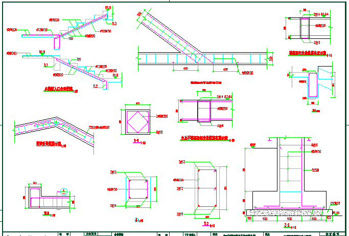 某木栈道柱梁CAD设计构造节点详图