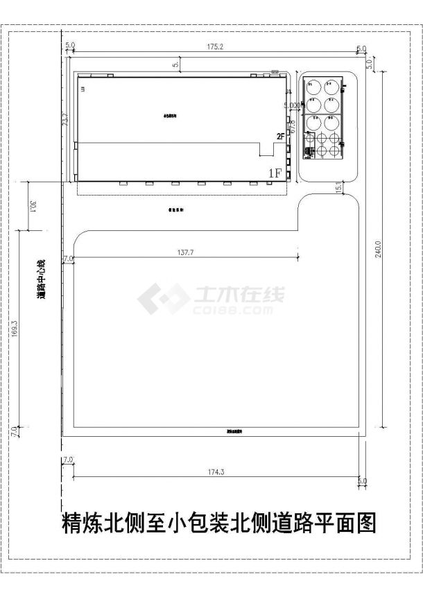 江苏省某厂区给排水与电缆沟设计cad施工图纸-图一