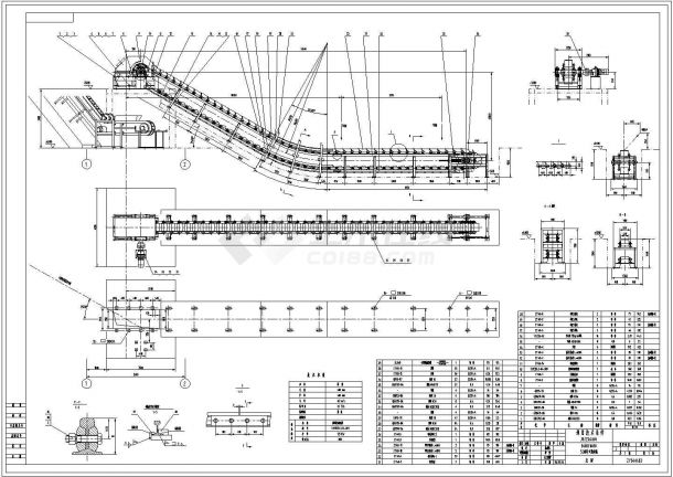 链斗输送机详细cad设计总图-图一