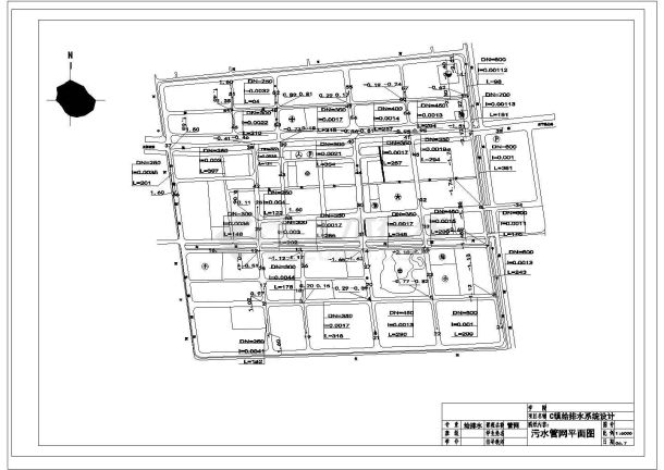 南京某大学给排水管网设计cad施工图-图二