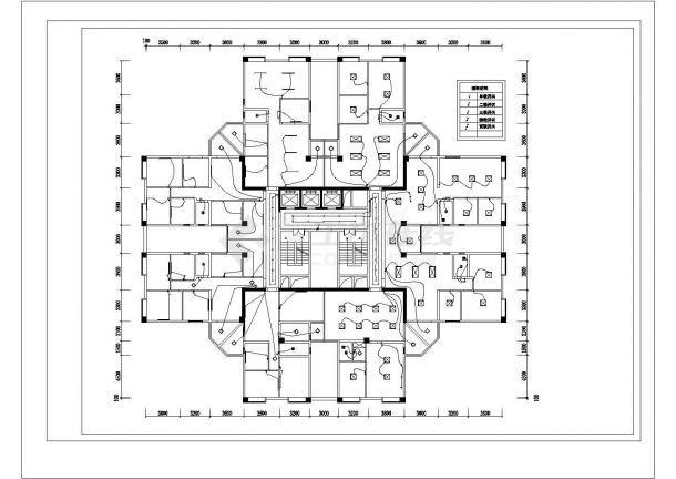 某城市步行街底商住宅楼建筑设计平面图（含户型平面图）-图二