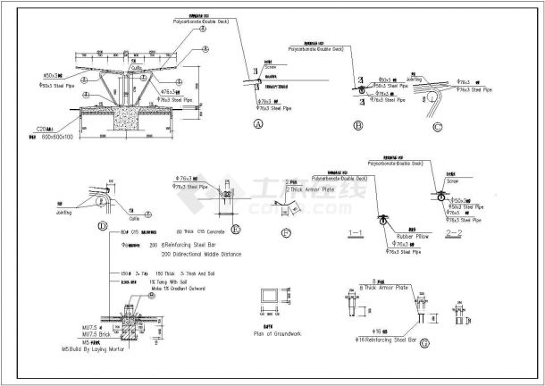 某双排自行车棚CAD完整构造设计施工图-图一