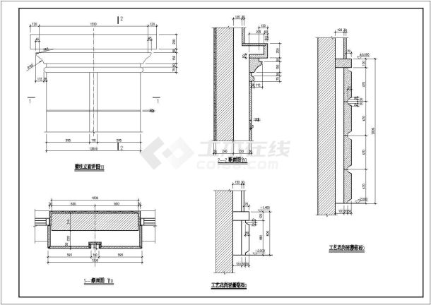 某陶立克柱CAD构造设计详图大样-图一
