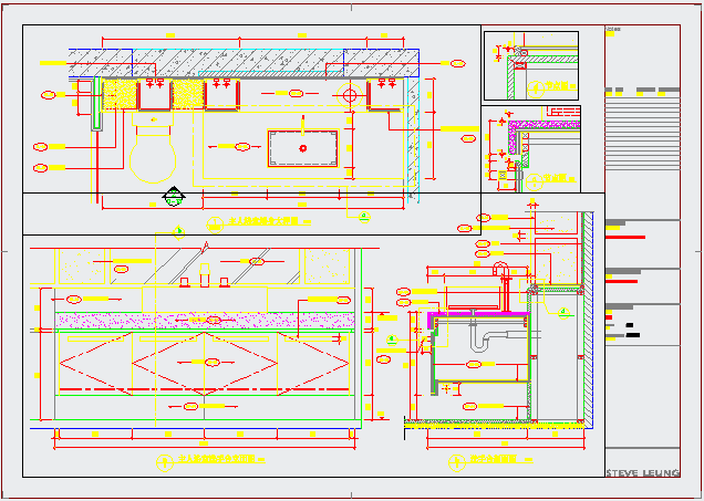 某家庭式主浴室洗手台CAD构造设计详图_图1