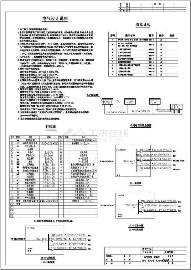 某商住楼电气详细设计cad施工图-图一