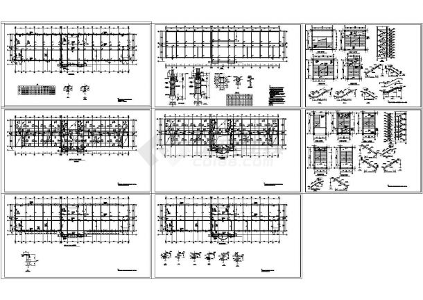 某标准现代学校教学楼框架结构设计方案详细施工CAD图纸-图一