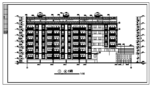 4696平方米六层住宅建筑施工cad图(带架空设计，共十八张)-图二
