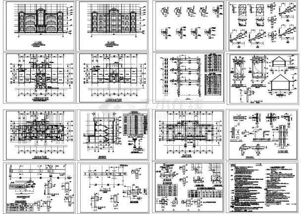 办公楼设计_某标准现代水库办公楼建筑结构设计方案详细施工CAD图纸-图一
