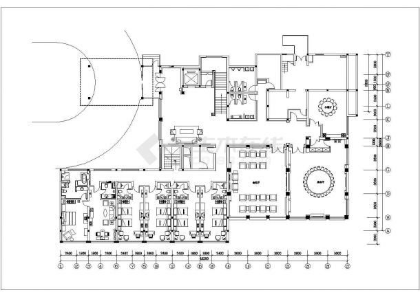 某宾馆一层大堂CAD设计装修完整图-图一