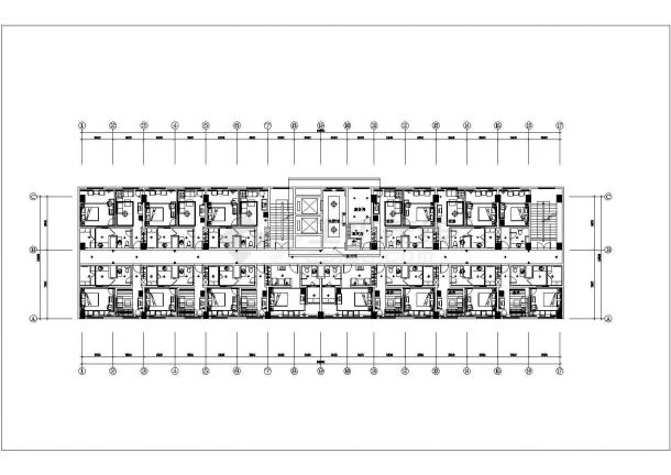 某五层常华大酒店CAD设计施工完整平面图-图二