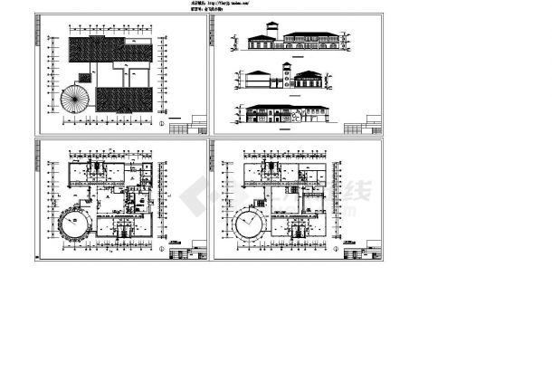 舟山市某码头大型2层候船室全套建筑设计CAD施工图-图一