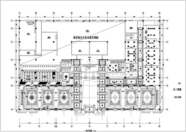 某多层酒店天花设计cad装修图（标注详细）-图二