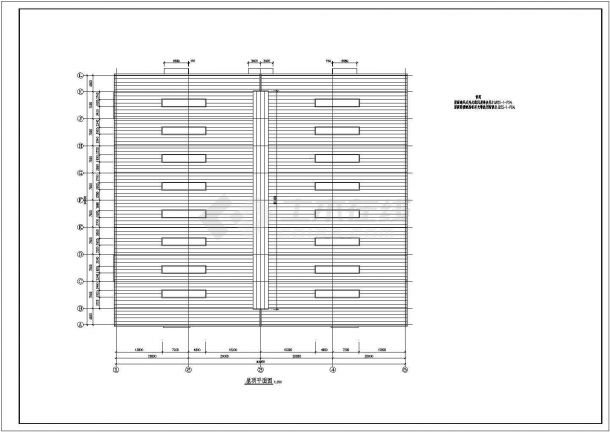 某现代标准钢排架库房二建筑设计方案详细施工CAD图纸-图二