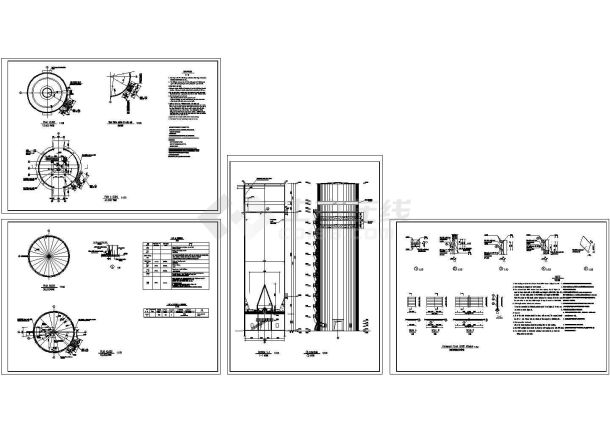 某现代标准粉煤灰库建筑设计方案详细施工CAD图纸-图一