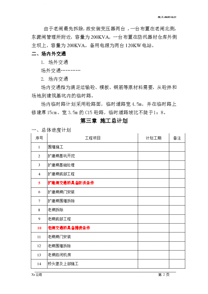 某市水闸工程施工组织设计方案-图二