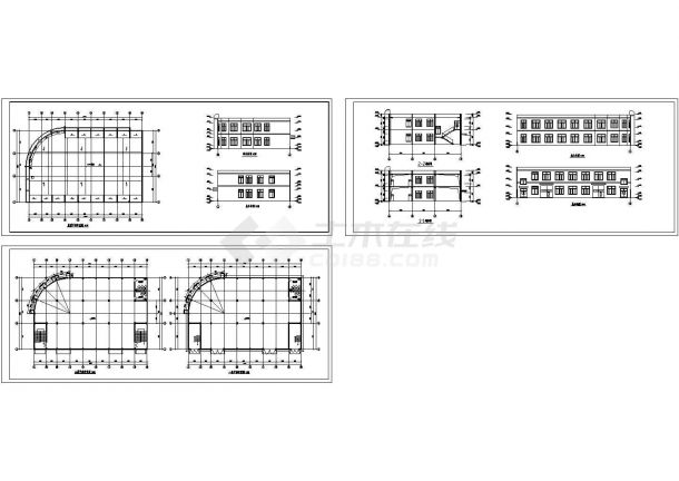 厂房设计_某现代标准二层厂房建筑设计详细施工CAD图纸-图一