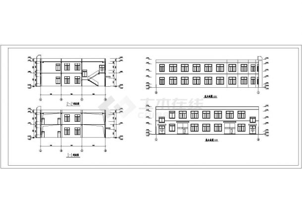 厂房设计_某现代标准二层厂房建筑设计详细施工CAD图纸-图二