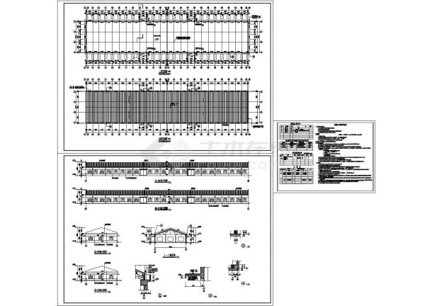 厂房设计_某现代标准单层工业排架厂房建筑设计详细施工CAD图纸-图一