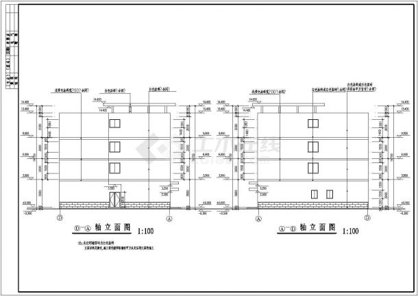 某现代标准型工业区厂全套建筑详细设计施工CAD图纸-图二