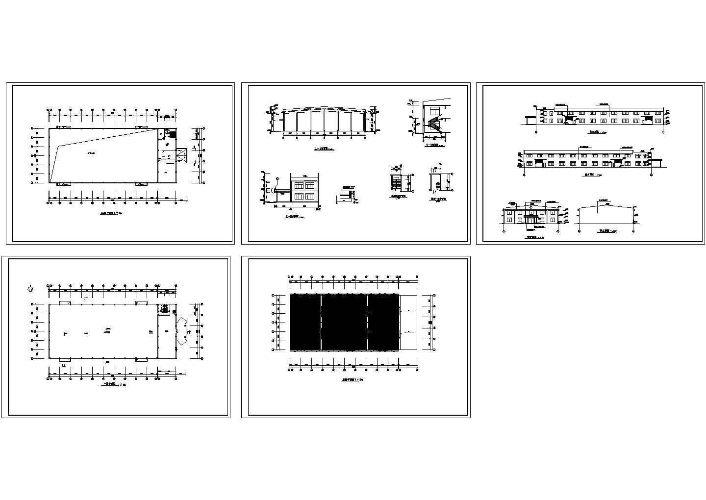 厂房设计_某现代标准厂房建筑详细设计施工平面CAD图纸