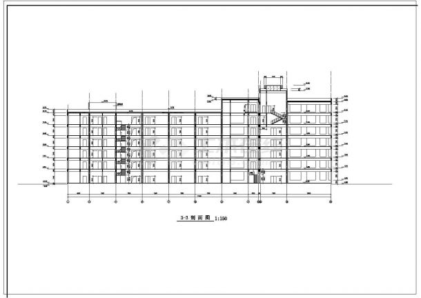 某11582平米7层框架结构办公楼建筑施工图（长77.4米 宽51.25米）-图一