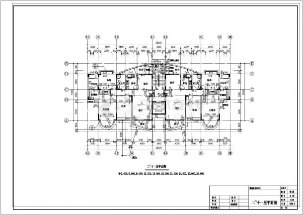 十二层商住楼建筑CAD设计施工图-图一