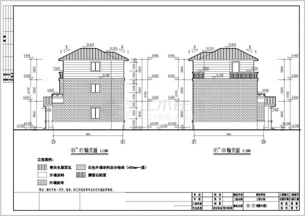 某三层砖混结构新农村别墅设计cad全套建筑施工图（含结构设计，含给排水设计，含电气设计）-图一