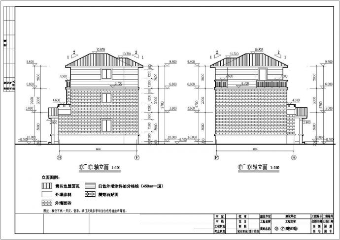 某三层砖混结构新农村别墅设计cad全套建筑施工图（含结构设计，含给排水设计，含电气设计）_图1