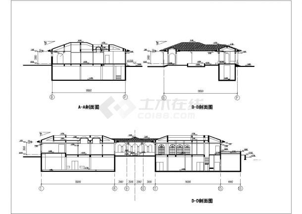郑州市某高档居住区单层砖混结构健身中心全套建筑设计CAD图纸-图一