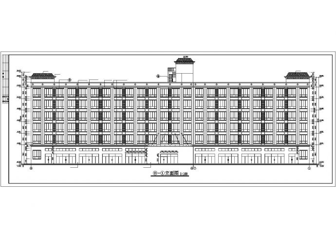 珠海市东海路某6层商务连锁大酒店全套建筑设计CAD图纸_图1